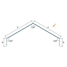 Nokstuk getand | 165 x 165 x 1140 mm | 120° | Staal 0,50 mm | 25 µm Polyester | 7016 - Antracietgrijs #3