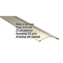 Nokstuk vlak | 14,5 x 14,5 cm | 150° | Staal 0,63 mm | 25 µm Polyester | 1015 - Licht ivoorkleurig #2