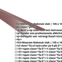 Nokstuk vlak | 145 x 145 mm | 150° | Staal 0,50 mm | 25 µm Polyester | 3005 - Wijnrood #2