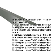 Nokstuk vlak | 145 x 145 mm | 150° | Staal 0,50 mm | 25 µm Polyester | 6020 - Chroomoxydegroen #2