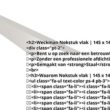 Nokstuk vlak | 145 x 145 mm | 150° | Staal 0,50 mm | 25 µm Polyester | 7035 - Lichtgrijs #2