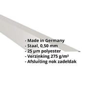Nokstuk vlak | 145 x 145 mm | 150° | Staal 0,50 mm | 25 µm Polyester | 9006 - Zilver-Metallic #2