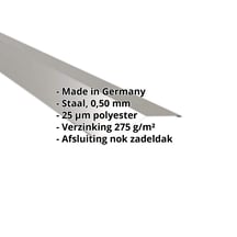 Nokstuk vlak | 145 x 145 mm | 150° | Staal 0,50 mm | 25 µm Polyester | 9007 - Grijs aluminiumkleurig #2