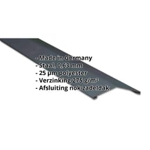 Nokstuk vlak | 145 x 145 mm | 150° | Staal 0,63 mm | 25 µm Polyester | 7016 - Antracietgrijs #2