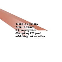 Nokstuk vlak | 145 x 145 mm | 150° | Staal 0,63 mm | 25 µm Polyester | 8004 - Koperbruin #2