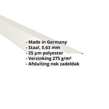 Nokstuk vlak | 145 x 145 mm | 150° | Staal 0,63 mm | 25 µm Polyester | 9010 - Zuiverwit #2