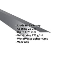 Nokstuk vlak | 145 x 145 mm | 150° | Staal 0,75 mm | 25 µm Polyester | 7016 - Antracietgrijs #2