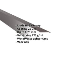 Nokstuk vlak | 145 x 145 mm | 150° | Staal 0,75 mm | 25 µm Polyester | 8017 - Chocoladebruin #2