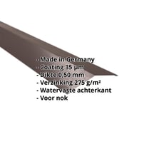 Nokstuk vlak | 145 x 145 mm | 150° | Staal 0,50 mm | 35 µm Mattpolyester | 32 - Donkerbruin #2