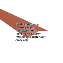Nokstuk vlak | 145 x 145 mm | 150° | Staal 0,50 mm | 35 µm Mattpolyester | 75 - Terracotta #2
