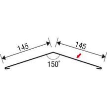 Nokstuk vlak | 145 x 145 mm | 150° | Aluminium 0,70 mm | 25 µm Polyester | 6005 - Mosgroen #5