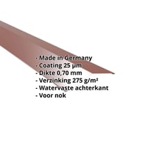 Nokstuk vlak | 145 x 145 mm | 150° | Aluminium 0,70 mm | 25 µm Polyester | 8012 - Roodbruin #2
