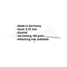 Nokstuk vlak | 145 x 145 x 2000 mm | 140° | Staal 0,75 mm | Aluzink | Zilvergrijs #2
