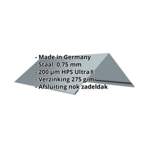 Nokstuk vlak | 145 x 145 x 2000 mm | 140° | Staal 0,63 mm | 200 µm HPS Ultra® | 7040 - Venstergrijs #2