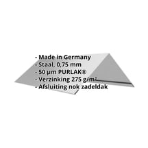 Nokstuk vlak | 145 x 145 x 2000 mm | 140° | Staal 0,75 mm | 50 µm PURLAK® | 9006 - Zilver-Metallic #2