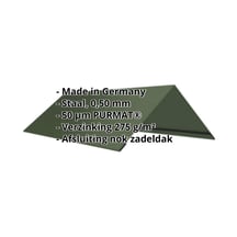 Nokstuk vlak | 145 x 145 x 2000 mm | 140° | Staal 0,50 mm | 50 µm PURMAT® | 011 - Groen #2