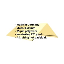 Nokstuk vlak | 145 x 145 x 2000 mm | 140° | Staal 0,50 mm | 25 µm Polyester | 1015 - Licht ivoorkleurig #2
