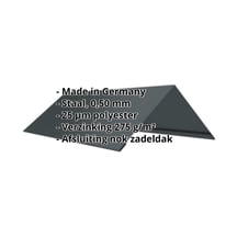 Nokstuk vlak | 145 x 145 x 2000 mm | 140° | Staal 0,50 mm | 25 µm Polyester | 7016 - Antracietgrijs #2