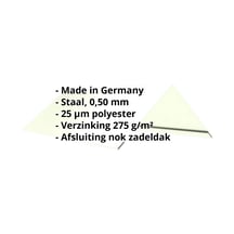 Nokstuk vlak | 145 x 145 x 2000 mm | 140° | Staal 0,50 mm | 25 µm Polyester | 9002 - Grijswit #2