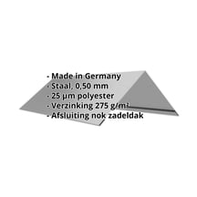 Nokstuk vlak | 145 x 145 x 2000 mm | 140° | Staal 0,50 mm | 25 µm Polyester | 9007 - Grijs aluminiumkleurig #2