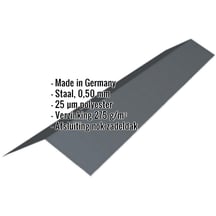 Nokstuk vlak | 180 x 180 x 2100 mm | 120° | Staal 0,50 mm | 25 µm Polyester | 7016 - Antracietgrijs #2