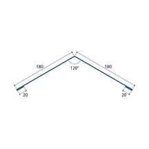 Nokstuk vlak | 180 x 180 x 2100 mm | 120° | Staal 0,50 mm | 25 µm Polyester | 7016 - Antracietgrijs #3