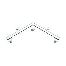Nokstuk vlak | 180 x 180 x 2100 mm | 120° | Staal 0,50 mm | 25 µm Polyester | 8019 - Grijsbruin #3