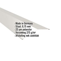 Nokstuk vlak | 19,8 x 19,8 cm | 150° | Staal 0,75 mm | 25 µm Polyester | 9002 - Grijswit #2