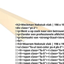 Nokstuk vlak | 198 x 198 mm | 150° | Staal 0,50 mm | 25 µm Polyester | 1015 - Licht ivoorkleurig #2