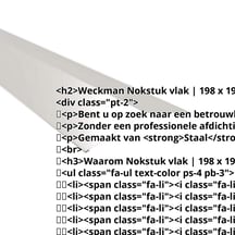 Nokstuk vlak | 198 x 198 mm | 150° | Staal 0,50 mm | 25 µm Polyester | 7035 - Lichtgrijs #2