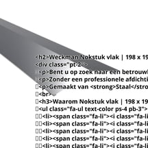 Nokstuk vlak | 198 x 198 mm | 150° | Staal 0,50 mm | 25 µm Polyester | 7016 - Antracietgrijs #2