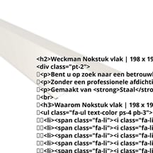 Nokstuk vlak | 198 x 198 mm | 150° | Staal 0,50 mm | 25 µm Polyester | 9010 - Zuiverwit #2