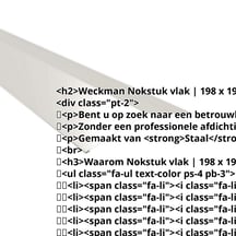 Nokstuk vlak | 198 x 198 mm | 150° Staal 0,50 mm | 25 µm Polyester | 9002 - Grijswit Nokstuk vlak | 198 x 198 mm | 150° | Staal 0,50 mm | 25 µm Polyester | 9002 - Grijswit #2