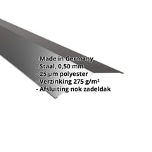 Nokstuk vlak | 198 x 198 mm | 150° | Staal 0,50 mm | 25 µm Polyester | 9005 - Gitzwart #2