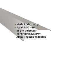 Nokstuk vlak | 198 x 198 mm | 150° | Staal 0,50 mm | 25 µm Polyester | 9007 - Grijs aluminiumkleurig #2