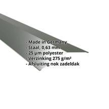 Nokstuk vlak | 198 x 198 mm | 150° | Staal 0,63 mm | 25 µm Polyester | 6020 - Chroomoxydegroen #2
