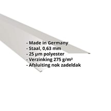 Nokstuk vlak | 198 x 198 mm | 150° | Staal 0,63 mm | 25 µm Polyester | 9006 - Zilver-Metallic #2