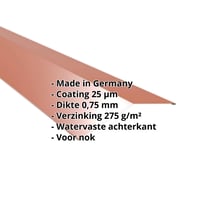 Nokstuk vlak | 198 x 198 mm | 150° | Staal 0,75 mm | 25 µm Polyester | 8004 - Koperbruin #2