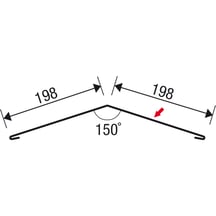 Nokstuk vlak | 198 x 198 mm | 150° | Staal 0,75 mm | 25 µm Polyester | 9002 - Grijswit #5