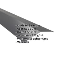 Nokstuk vlak | 198 x 198 mm | 150° | Staal 0,50 mm | 35 µm Mattpolyester | 23 - Donkergrijs #2