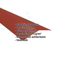 Nokstuk vlak | 198 x 198 mm | 150° | Staal 0,50 mm | 35 µm Mattpolyester | 29 - Rood #2