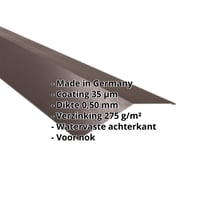 Nokstuk vlak | 198 x 198 mm | 150° | Staal 0,50 mm | 35 µm Mattpolyester | 32 - Donkerbruin #2