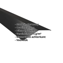 Nokstuk vlak | 198 x 198 mm | 150° | Staal 0,50 mm | 35 µm Mattpolyester | 33 - Zwart #2