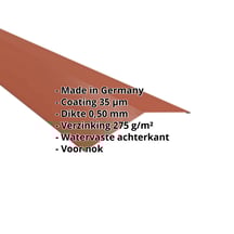 Nokstuk vlak | 198 x 198 mm | 150° | Staal 0,50 mm | 35 µm Mattpolyester | 75 - Terracotta #2