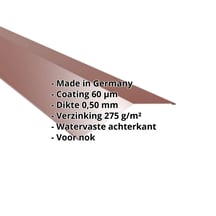 Nokstuk vlak | 198 x 198 mm | 150° | Staal 0,50 mm | 60 µm Puramid | 6012 - Roodbruin #2