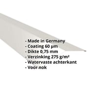 Nokstuk vlak | 198 x 198 mm | 150° | Staal 0,75 mm | 60 µm Puramid | 9002 - Grijswit #2