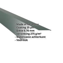 Nokstuk vlak | 198 x 198 mm | 150° | Aluminium 0,70 mm | 25 µm Polyester | 6005 - Mosgroen #2