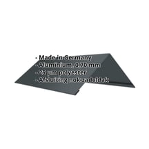 Nokstuk vlak | 200 x 200 x 2000 mm | 140° | Aluminium 0,70 mm | 25 µm Polyester | 7016 - Antracietgrijs #2