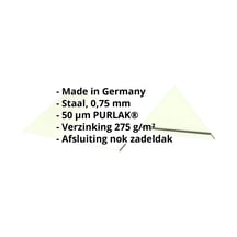 Nokstuk vlak | 200 x 200 x 2000 mm | 140° | Staal 0,75 mm | 50 µm PURLAK® | 9002 - Grijswit #2