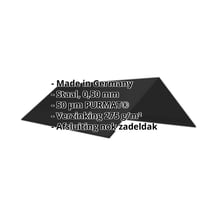 Nokstuk vlak | 200 x 200 x 2000 mm | 140° | Staal 0,50 mm | 50 µm PURMAT® | 033 - Zwart #2